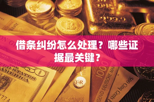 济南借条纠纷怎么处理？哪些证据最关键？