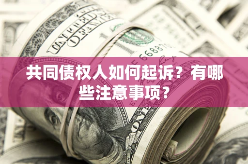 济南共同债权人如何起诉？有哪些注意事项？